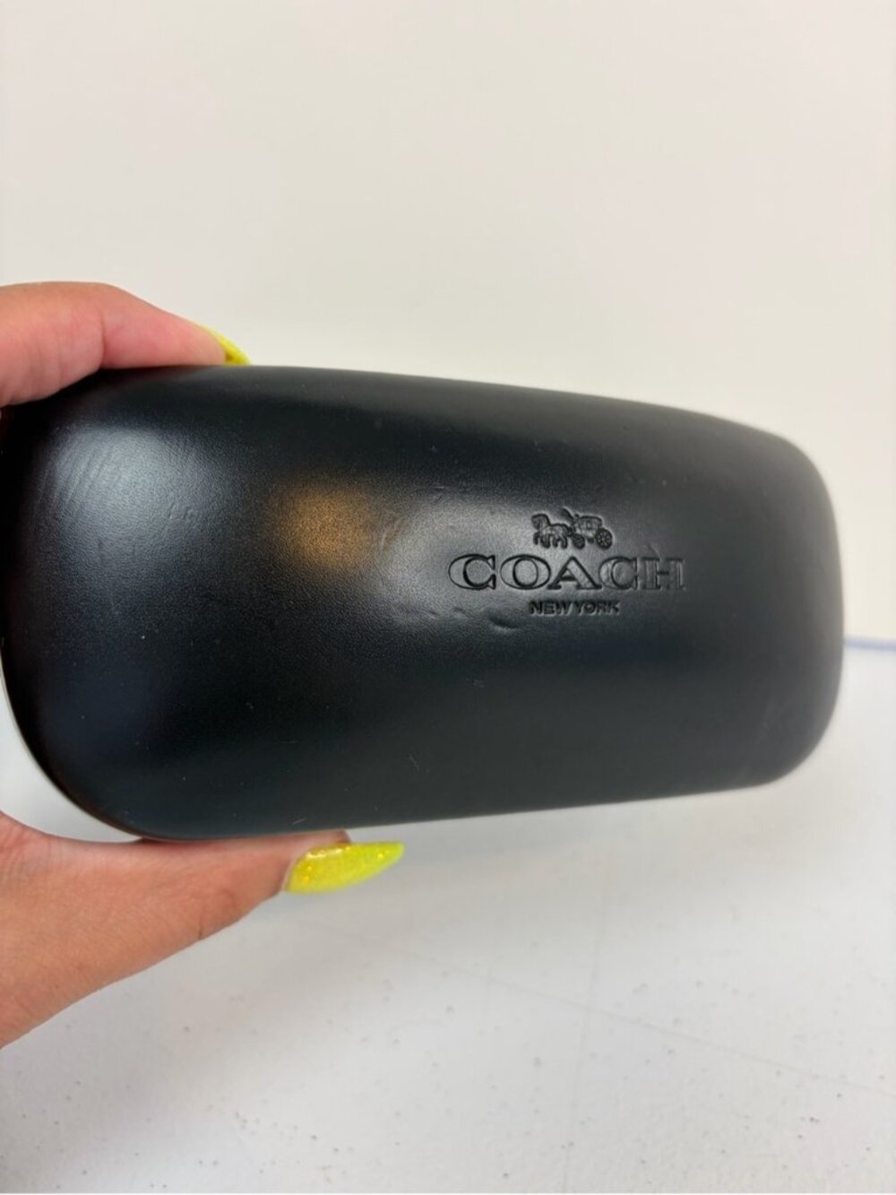 Coach New York Black Eyeglass Sunglasses Hard Case Clamshell Cloth Designer